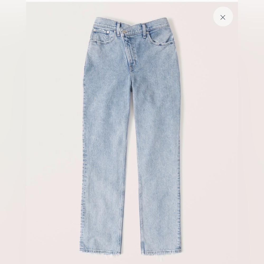 Abercrombie Curve love 90s straight leg with cross cross band